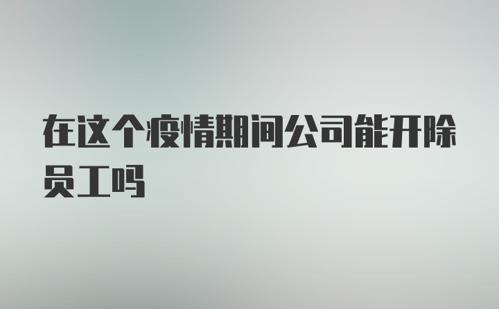 在这个疫情期间公司能开除员工吗