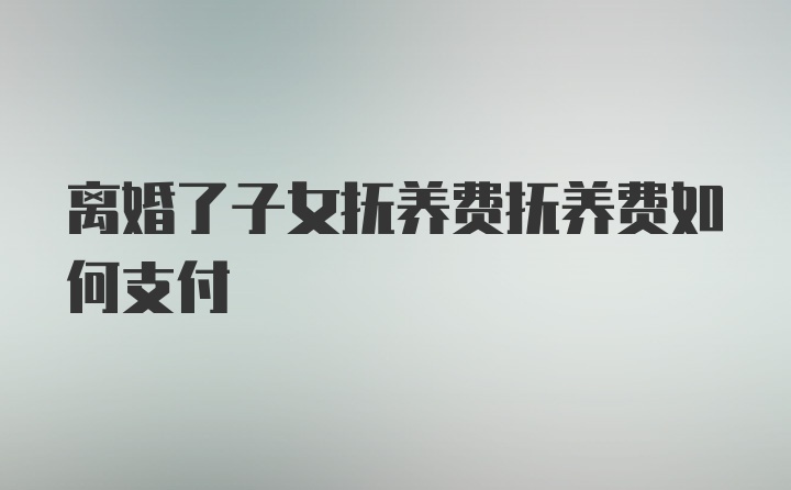 离婚了子女抚养费抚养费如何支付