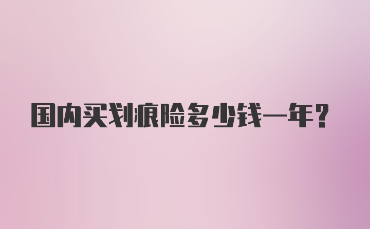 国内买划痕险多少钱一年？