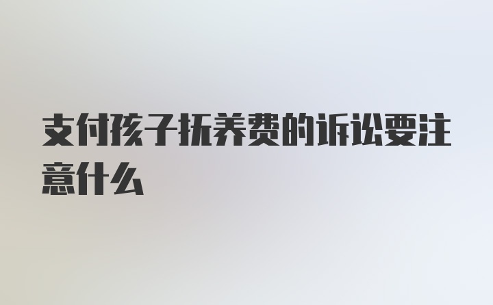 支付孩子抚养费的诉讼要注意什么