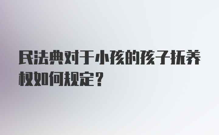 民法典对于小孩的孩子抚养权如何规定?