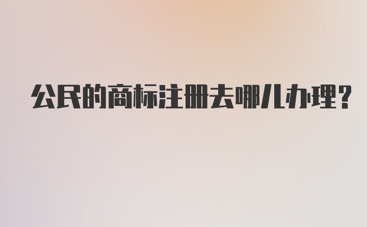 公民的商标注册去哪儿办理？