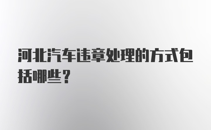 河北汽车违章处理的方式包括哪些？