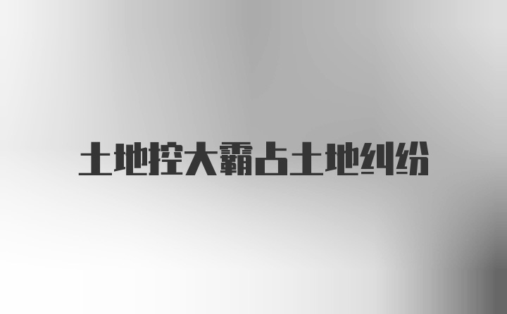 土地控大霸占土地纠纷