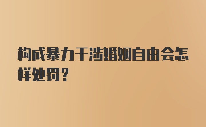 构成暴力干涉婚姻自由会怎样处罚？