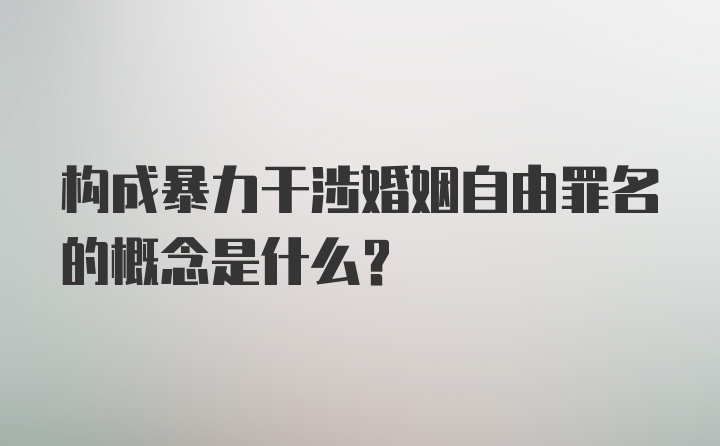 构成暴力干涉婚姻自由罪名的概念是什么？