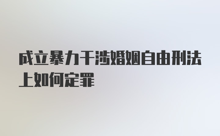 成立暴力干涉婚姻自由刑法上如何定罪