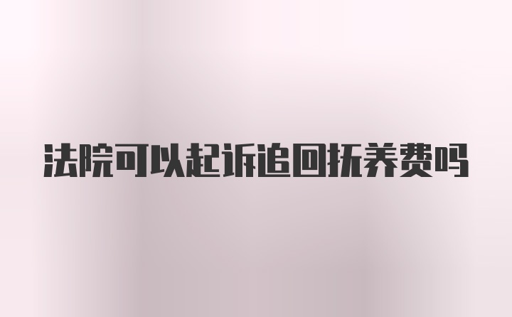 法院可以起诉追回抚养费吗