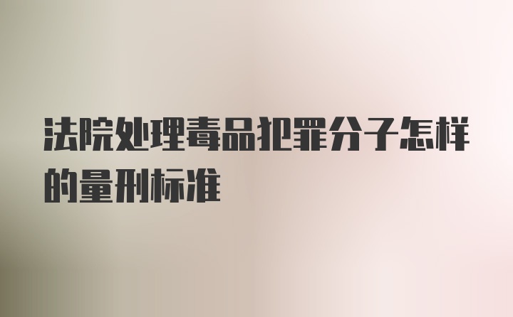 法院处理毒品犯罪分子怎样的量刑标准