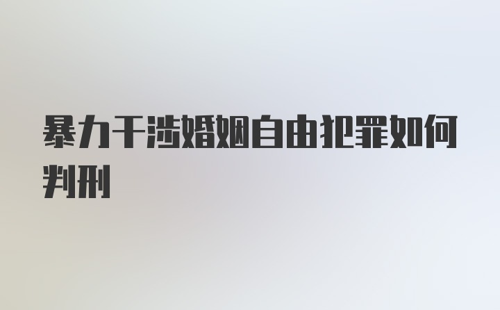 暴力干涉婚姻自由犯罪如何判刑