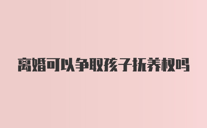 离婚可以争取孩子抚养权吗