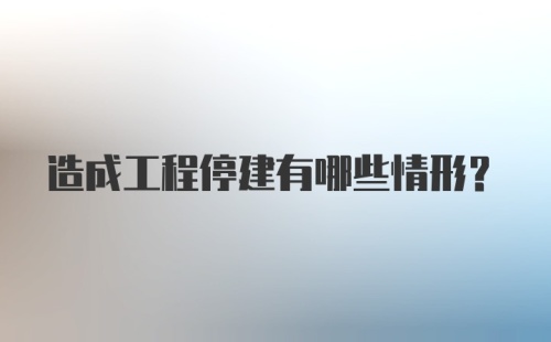 造成工程停建有哪些情形?