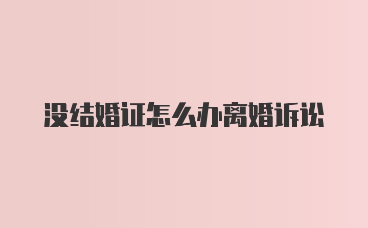 没结婚证怎么办离婚诉讼