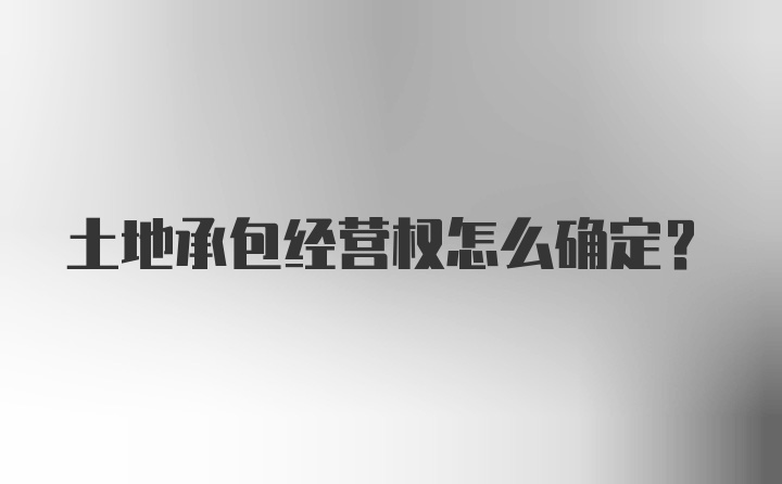 土地承包经营权怎么确定？