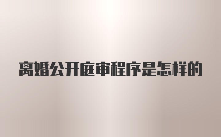 离婚公开庭审程序是怎样的