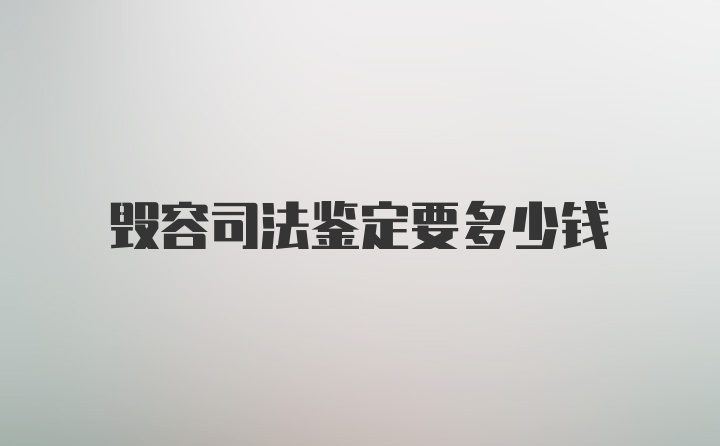 毁容司法鉴定要多少钱