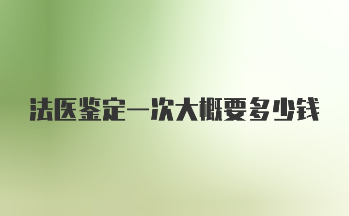 法医鉴定一次大概要多少钱