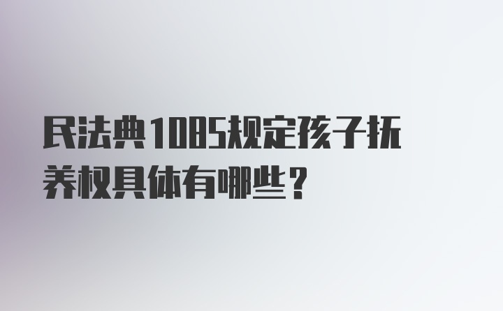 民法典1085规定孩子抚养权具体有哪些？