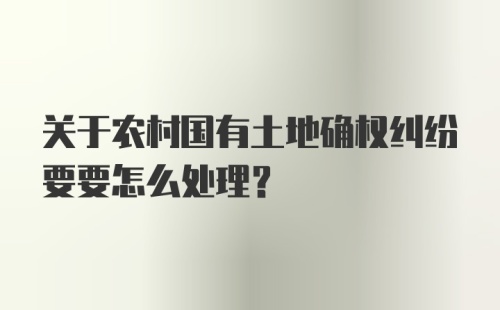 关于农村国有土地确权纠纷要要怎么处理？