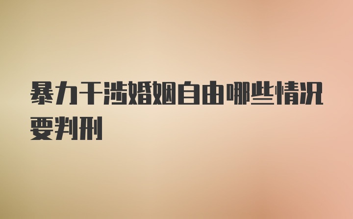 暴力干涉婚姻自由哪些情况要判刑