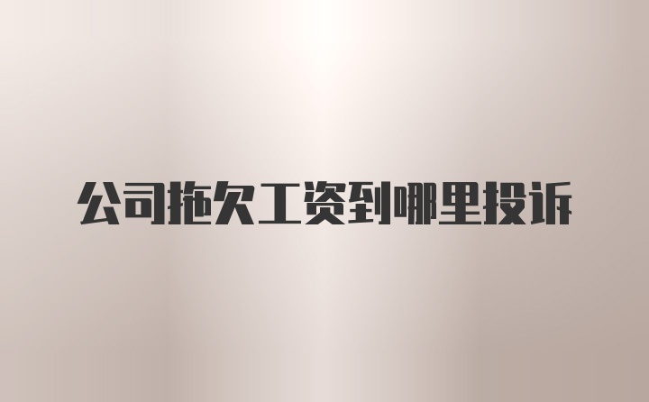 公司拖欠工资到哪里投诉