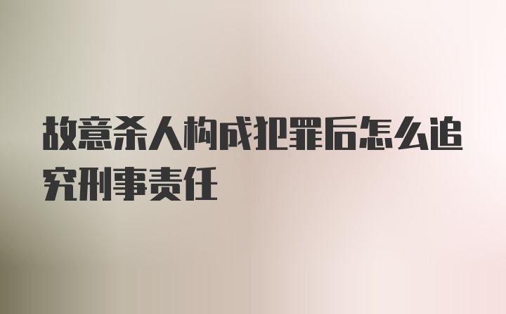 故意杀人构成犯罪后怎么追究刑事责任