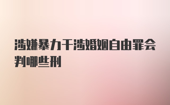 涉嫌暴力干涉婚姻自由罪会判哪些刑