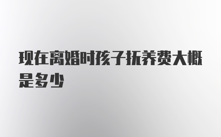 现在离婚时孩子抚养费大概是多少