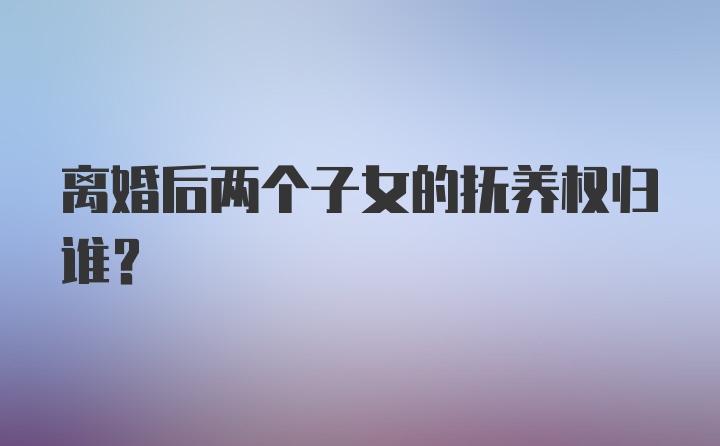 离婚后两个子女的抚养权归谁？