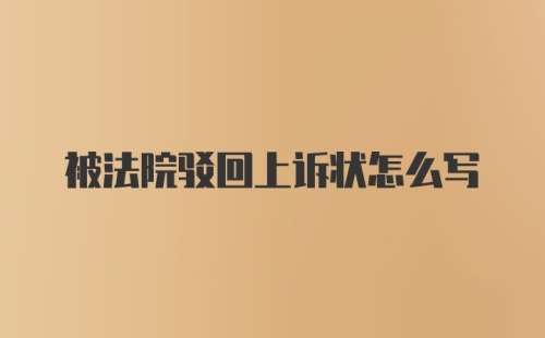 被法院驳回上诉状怎么写