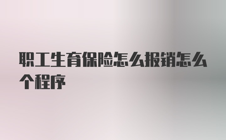 职工生育保险怎么报销怎么个程序