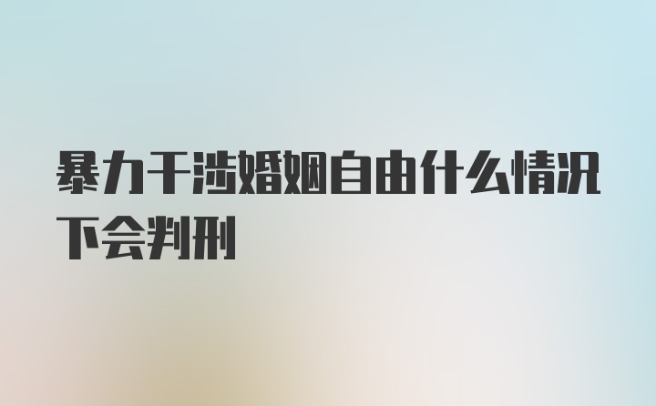 暴力干涉婚姻自由什么情况下会判刑