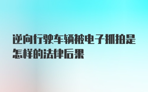 逆向行驶车辆被电子抓拍是怎样的法律后果