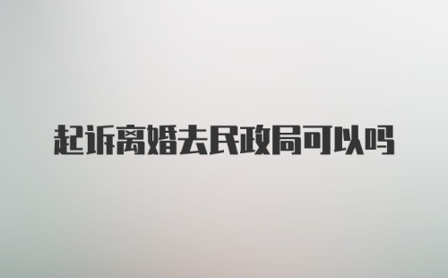 起诉离婚去民政局可以吗