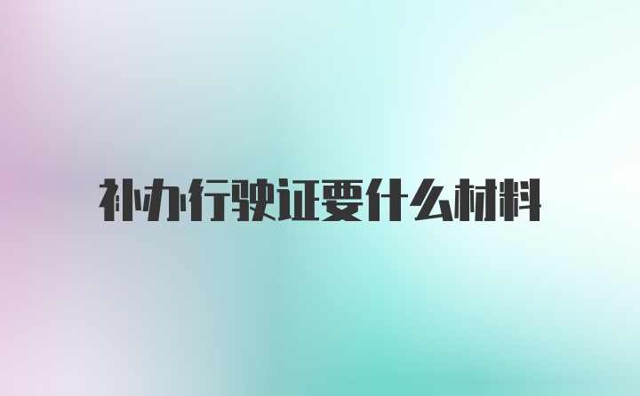 补办行驶证要什么材料