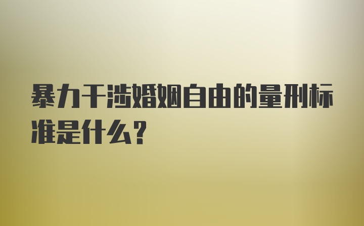 暴力干涉婚姻自由的量刑标准是什么？