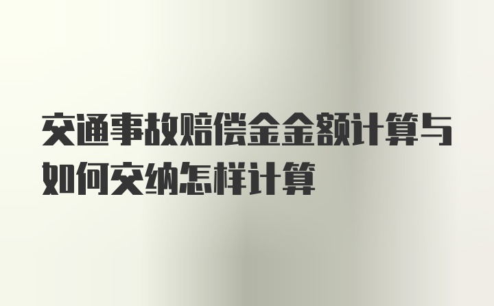 交通事故赔偿金金额计算与如何交纳怎样计算