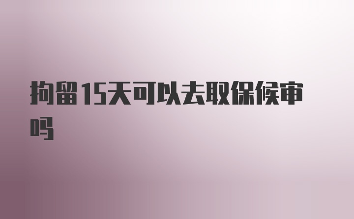 拘留15天可以去取保候审吗