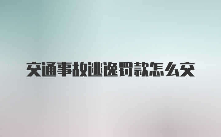 交通事故逃逸罚款怎么交