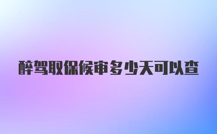 醉驾取保候审多少天可以查