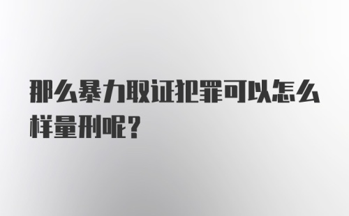 那么暴力取证犯罪可以怎么样量刑呢？