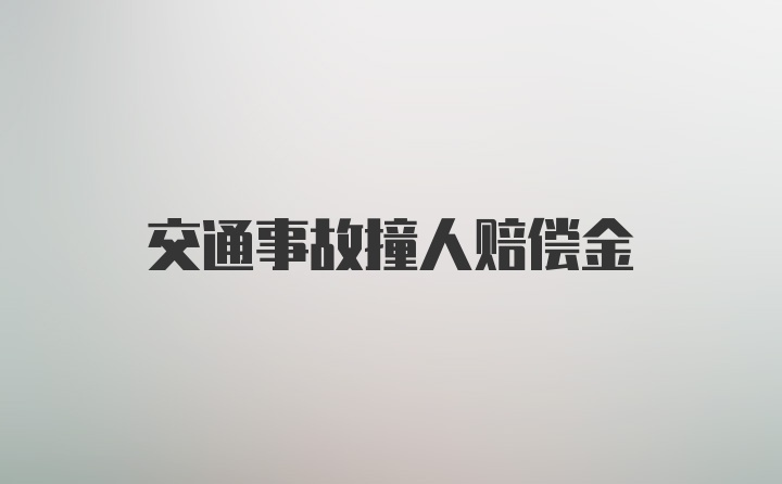 交通事故撞人赔偿金