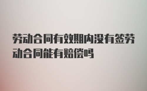 劳动合同有效期内没有签劳动合同能有赔偿吗