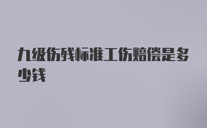 九级伤残标准工伤赔偿是多少钱