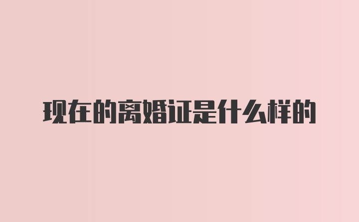 现在的离婚证是什么样的