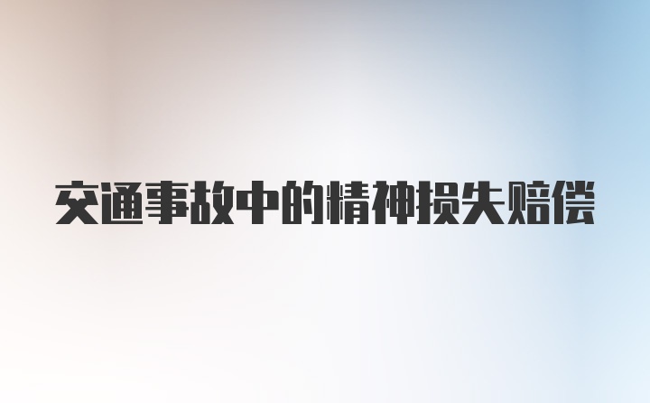 交通事故中的精神损失赔偿