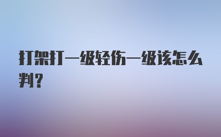 打架打一级轻伤一级该怎么判?