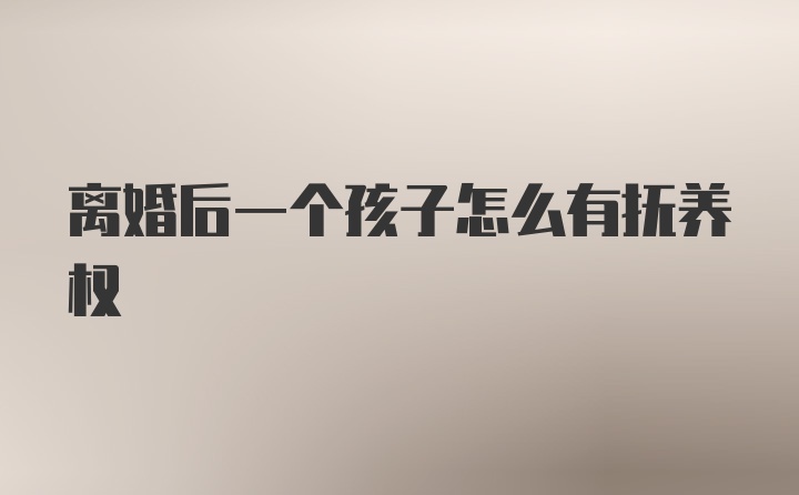 离婚后一个孩子怎么有抚养权