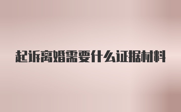 起诉离婚需要什么证据材料