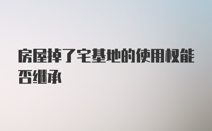 房屋掉了宅基地的使用权能否继承